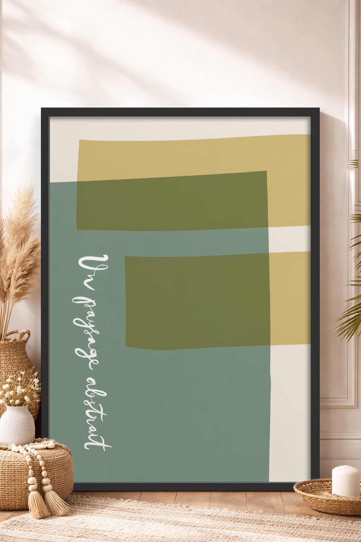HOMEPACK Ahşap Çerçeveli Tablo Çerçeveli Poster Sanatsal Modern Duvar Dekoru BEK-8448
