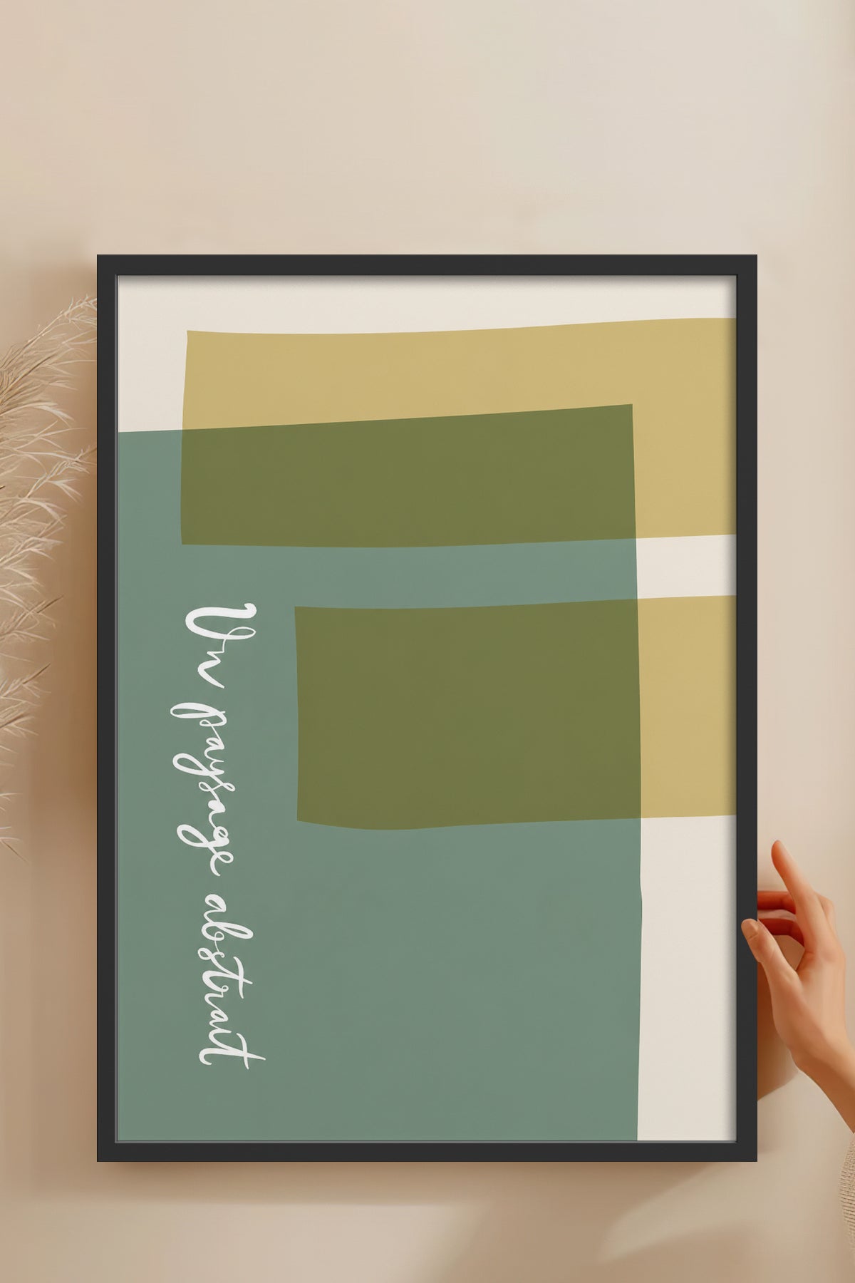 HOMEPACK Ahşap Çerçeveli Tablo Çerçeveli Poster Sanatsal Modern Duvar Dekoru BEK-8448