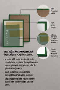 HOMEPACK Ahşap Çerçeveli Tablo Çerçeveli Poster Sanatsal Modern Duvar Dekoru BEK-8448