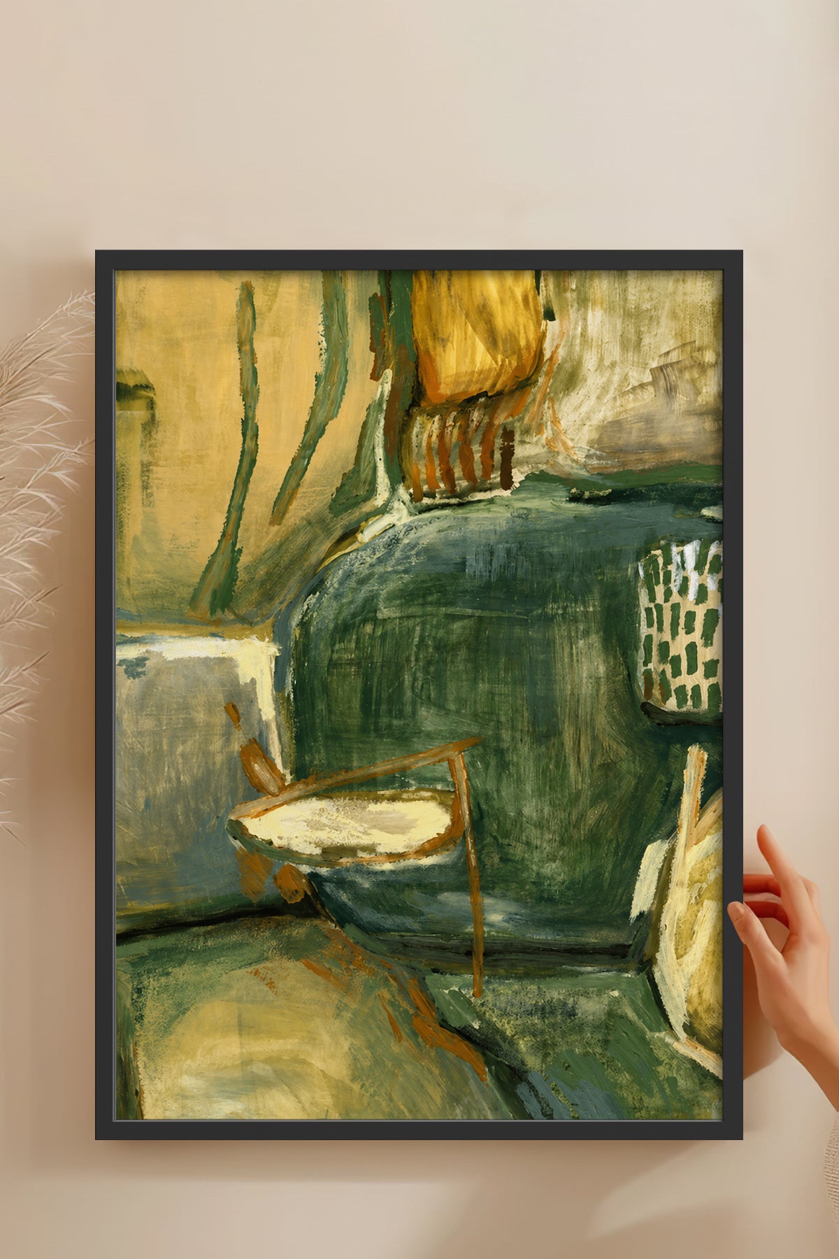 HOMEPACK Ahşap Çerçeveli Tablo Çerçeveli Poster Sanatsal Modern Duvar Dekoru BEK-8449