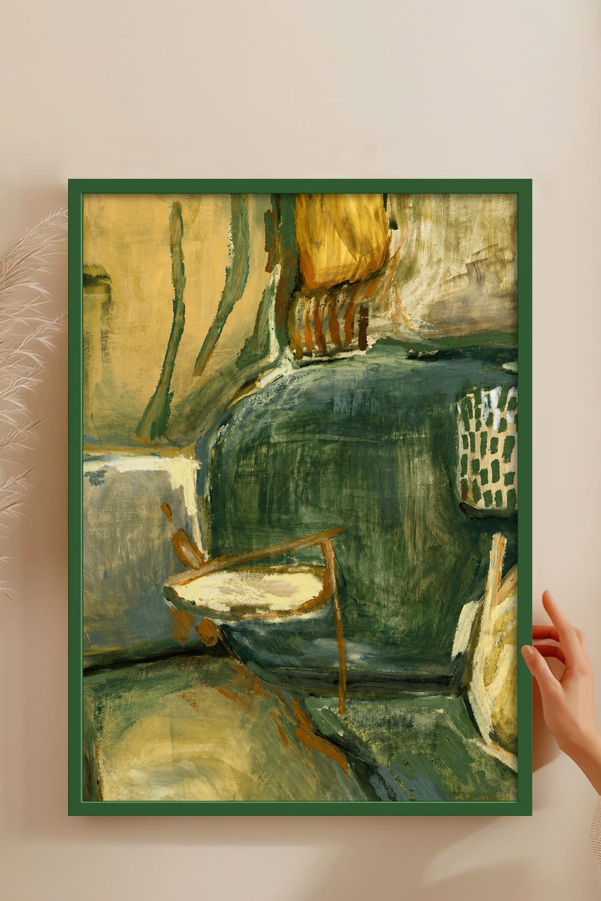 HOMEPACK Ahşap Çerçeveli Tablo Çerçeveli Poster Sanatsal Modern Duvar Dekoru BEK-8449