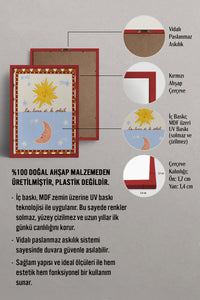 HOMEPACK Ahşap Çerçeveli Tablo Çerçeveli Poster Sanatsal Modern Duvar Dekoru BEK-8451