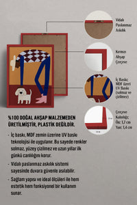 HOMEPACK Ahşap Çerçeveli Tablo Çerçeveli Poster Sanatsal Modern Duvar Dekoru BEK-8453