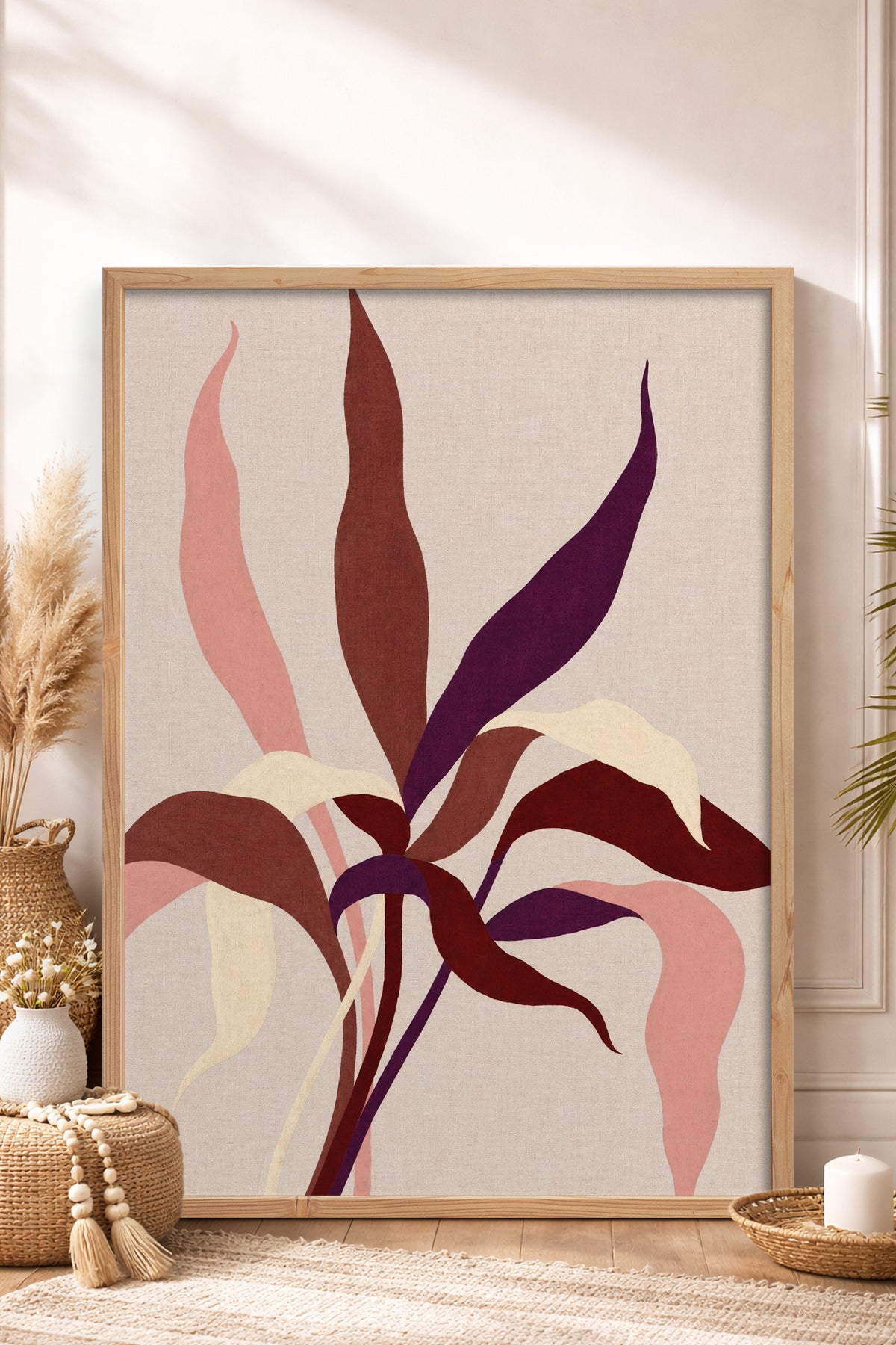 HOMEPACK Ahşap Çerçeveli Tablo Çerçeveli Poster Sanatsal Modern Duvar Dekoru BEK-8454