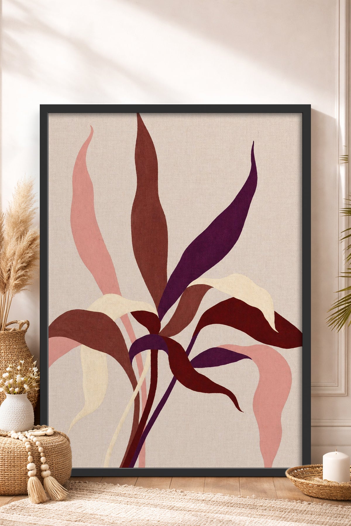 HOMEPACK Ahşap Çerçeveli Tablo Çerçeveli Poster Sanatsal Modern Duvar Dekoru BEK-8454