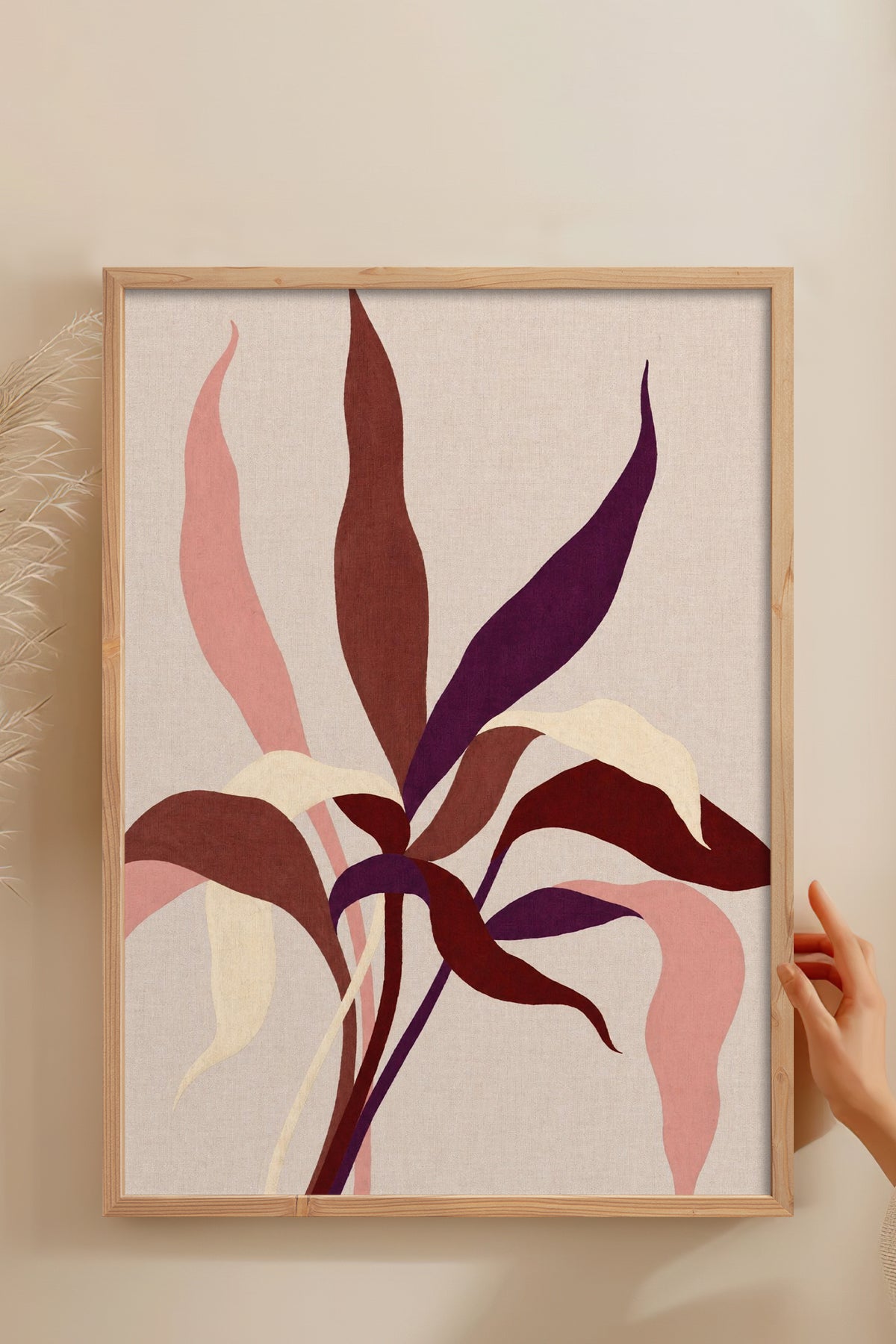 HOMEPACK Ahşap Çerçeveli Tablo Çerçeveli Poster Sanatsal Modern Duvar Dekoru BEK-8454