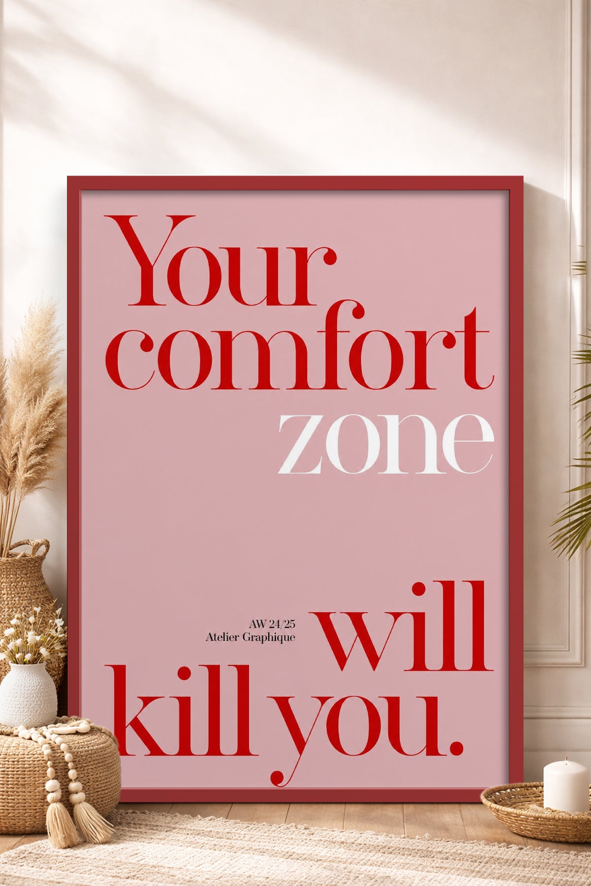 HOMEPACK Ahşap Çerçeveli Tablo Çerçeveli Poster Sanatsal Modern Duvar Dekoru BEK-8455