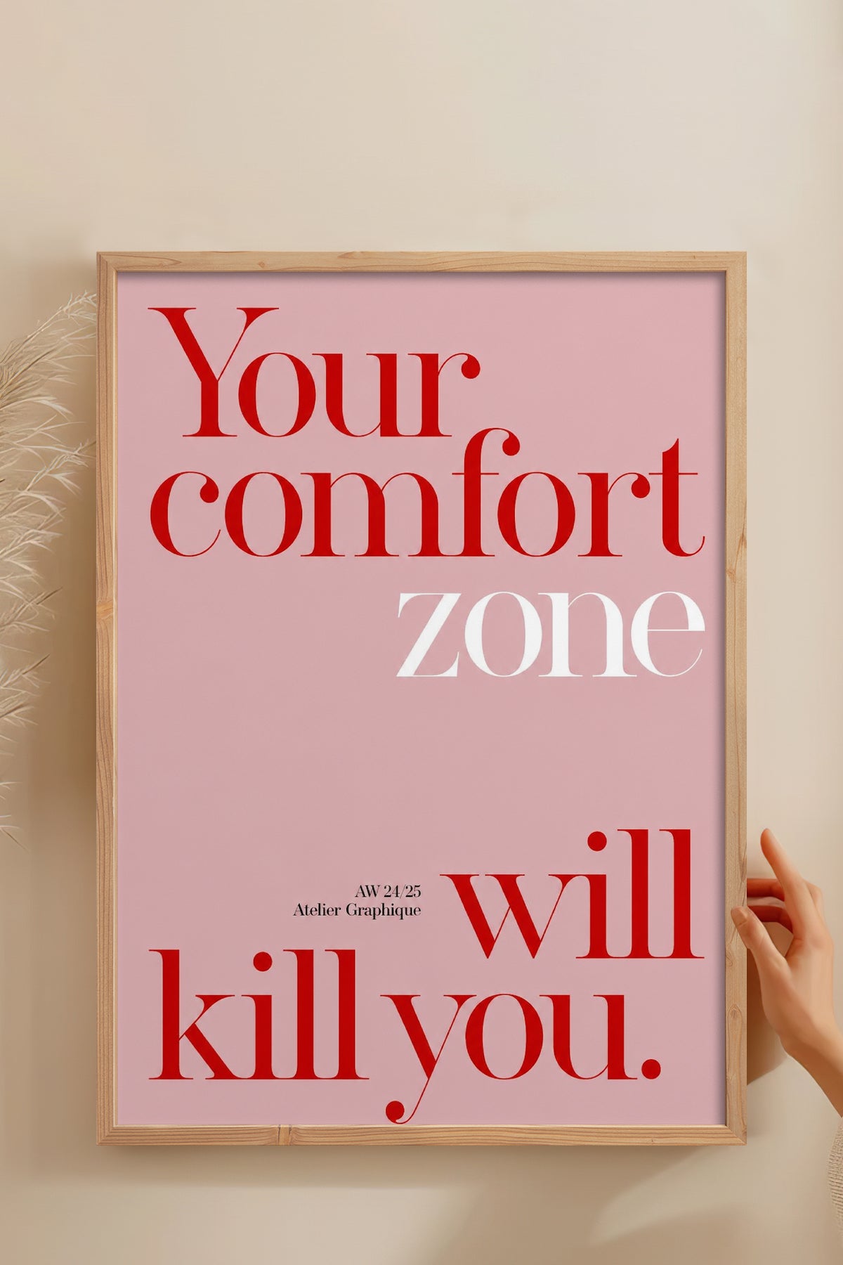 HOMEPACK Ahşap Çerçeveli Tablo Çerçeveli Poster Sanatsal Modern Duvar Dekoru BEK-8455