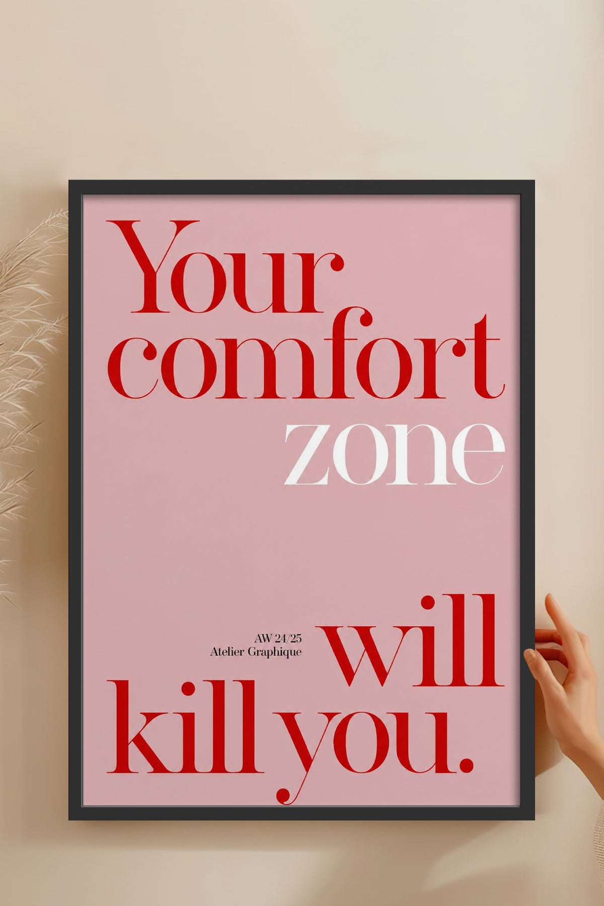 HOMEPACK Ahşap Çerçeveli Tablo Çerçeveli Poster Sanatsal Modern Duvar Dekoru BEK-8455