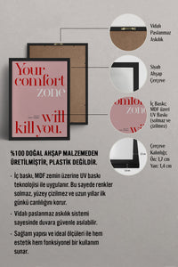 HOMEPACK Ahşap Çerçeveli Tablo Çerçeveli Poster Sanatsal Modern Duvar Dekoru BEK-8455