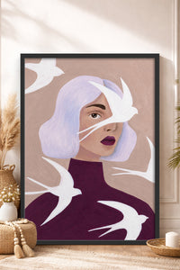 HOMEPACK Ahşap Çerçeveli Tablo Çerçeveli Poster Sanatsal Modern Duvar Dekoru BEK-8457