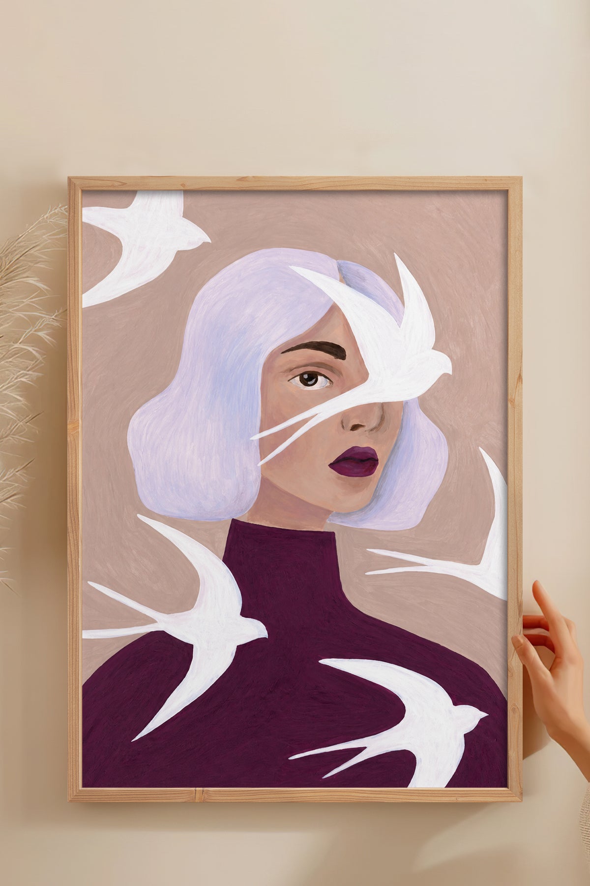 HOMEPACK Ahşap Çerçeveli Tablo Çerçeveli Poster Sanatsal Modern Duvar Dekoru BEK-8457