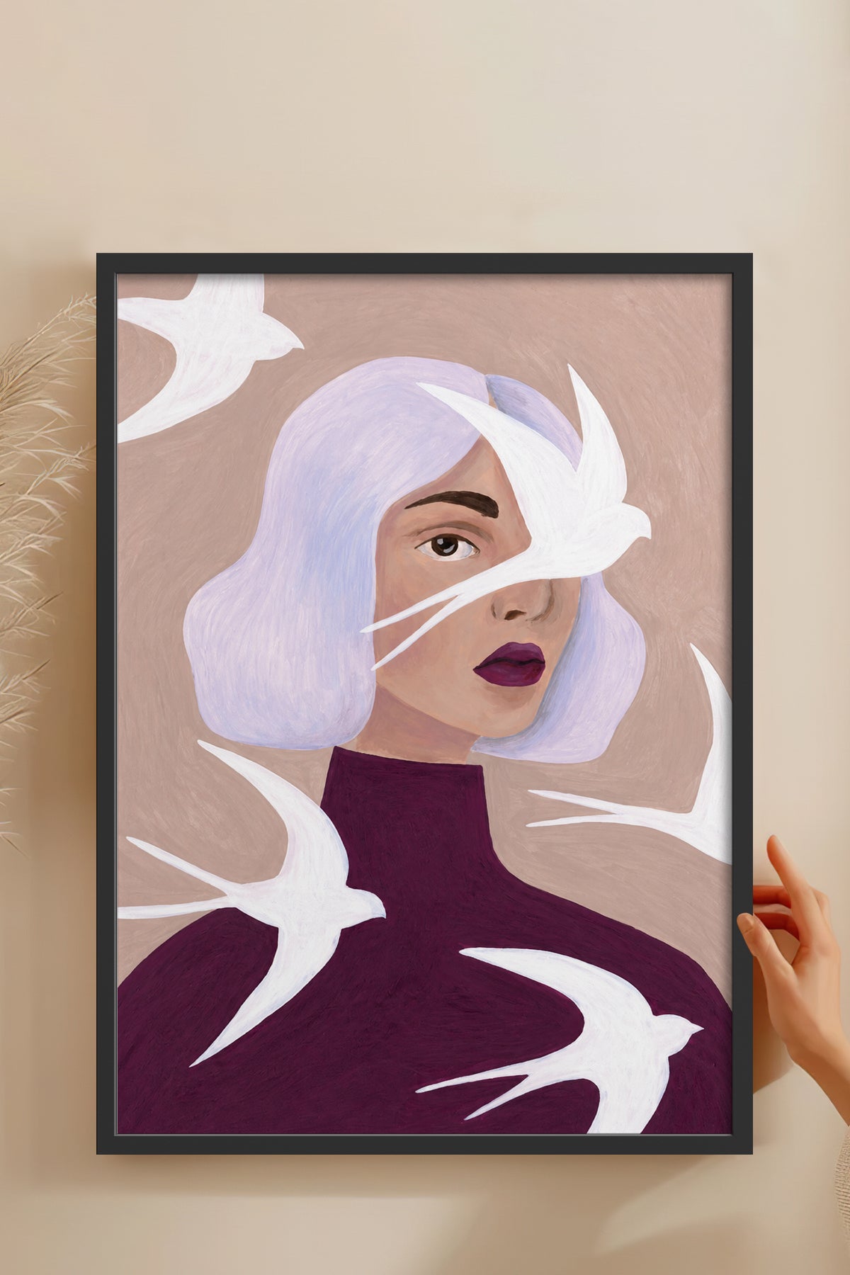 HOMEPACK Ahşap Çerçeveli Tablo Çerçeveli Poster Sanatsal Modern Duvar Dekoru BEK-8457
