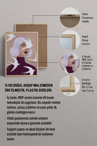HOMEPACK Ahşap Çerçeveli Tablo Çerçeveli Poster Sanatsal Modern Duvar Dekoru BEK-8457