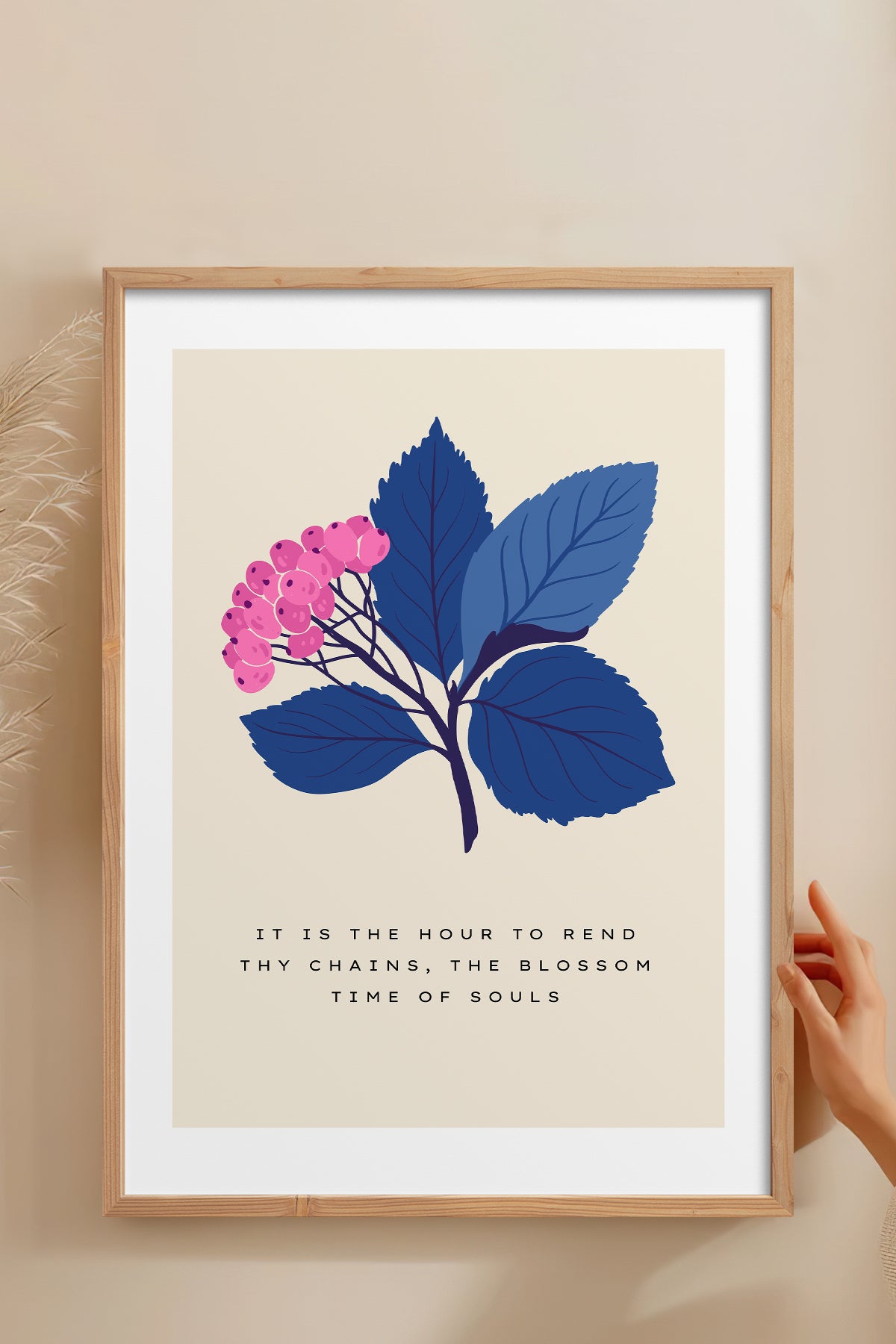 HOMEPACK Ahşap Çerçeveli Tablo Çerçeveli Poster Sanatsal Modern Duvar Dekoru BLOSSOM-01