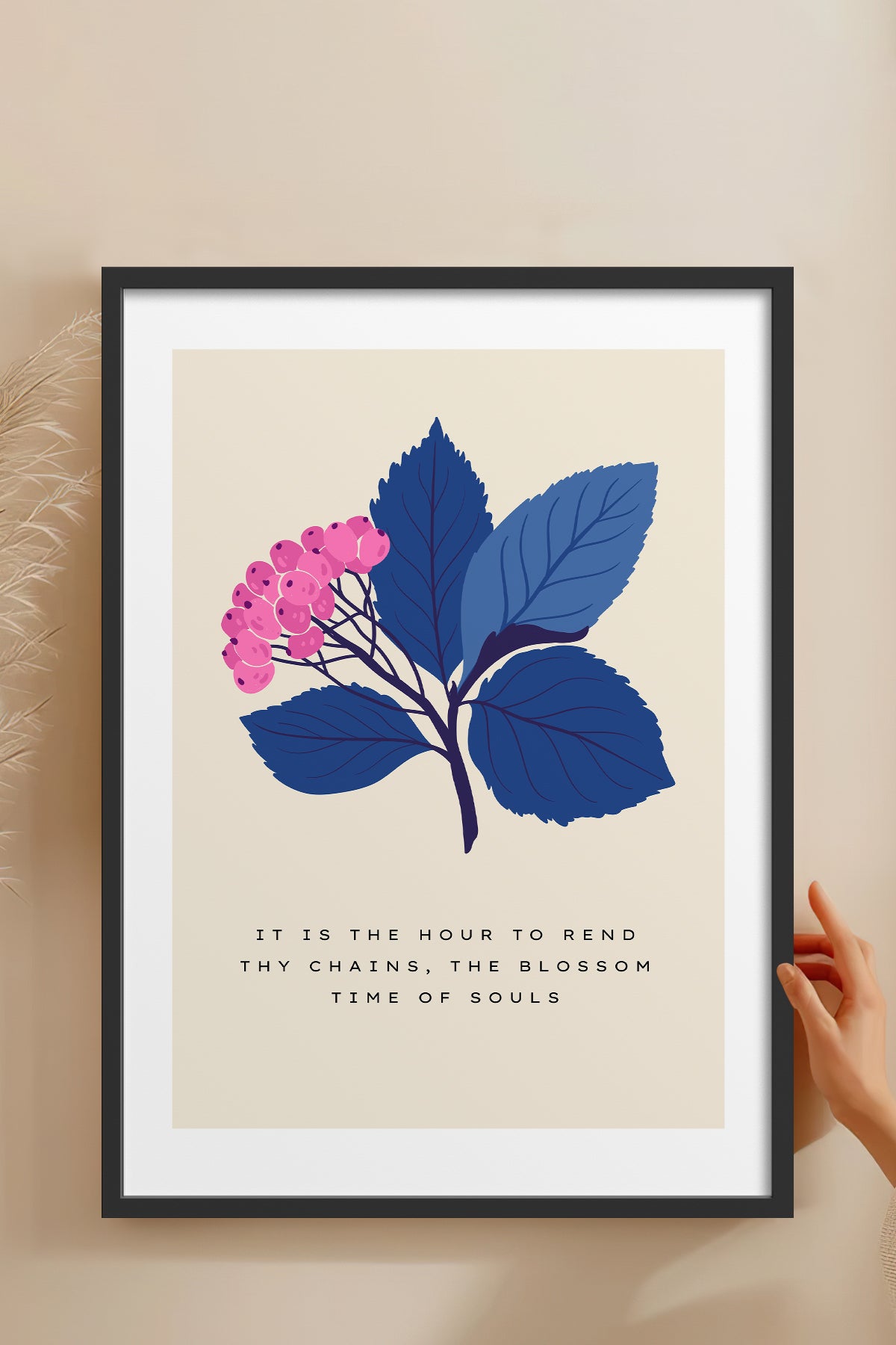 HOMEPACK Ahşap Çerçeveli Tablo Çerçeveli Poster Sanatsal Modern Duvar Dekoru BLOSSOM-01