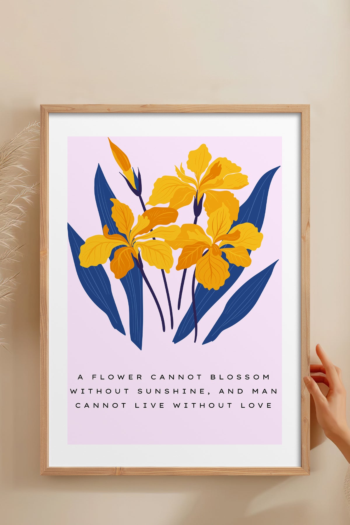 HOMEPACK Ahşap Çerçeveli Tablo Çerçeveli Poster Sanatsal Modern Duvar Dekoru BLOSSOM-03