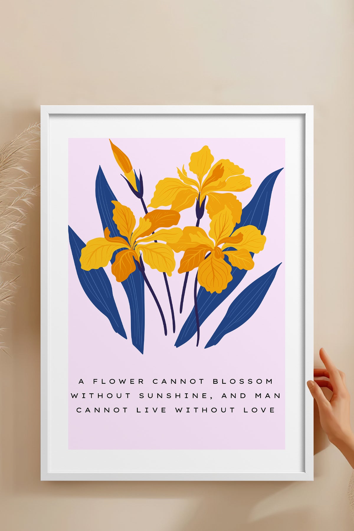 HOMEPACK Ahşap Çerçeveli Tablo Çerçeveli Poster Sanatsal Modern Duvar Dekoru BLOSSOM-03
