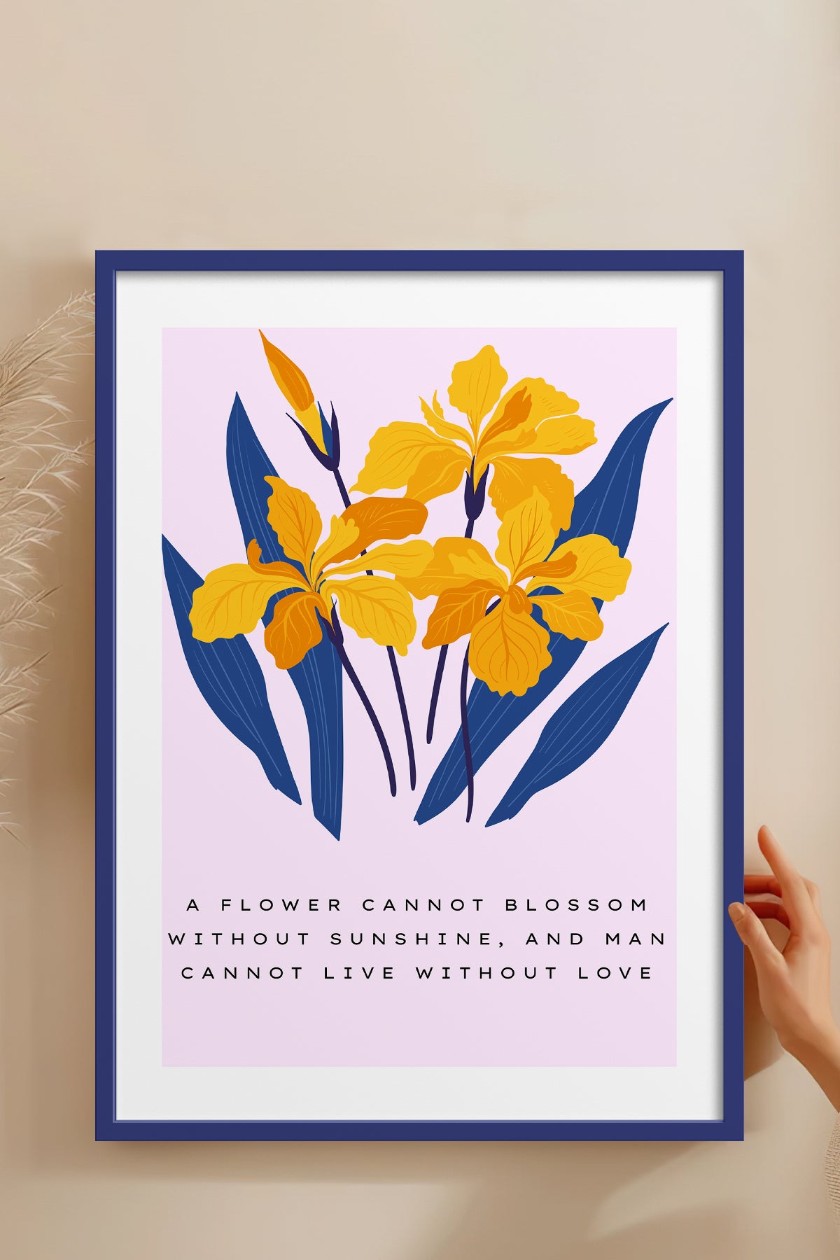 HOMEPACK Ahşap Çerçeveli Tablo Çerçeveli Poster Sanatsal Modern Duvar Dekoru BLOSSOM-03