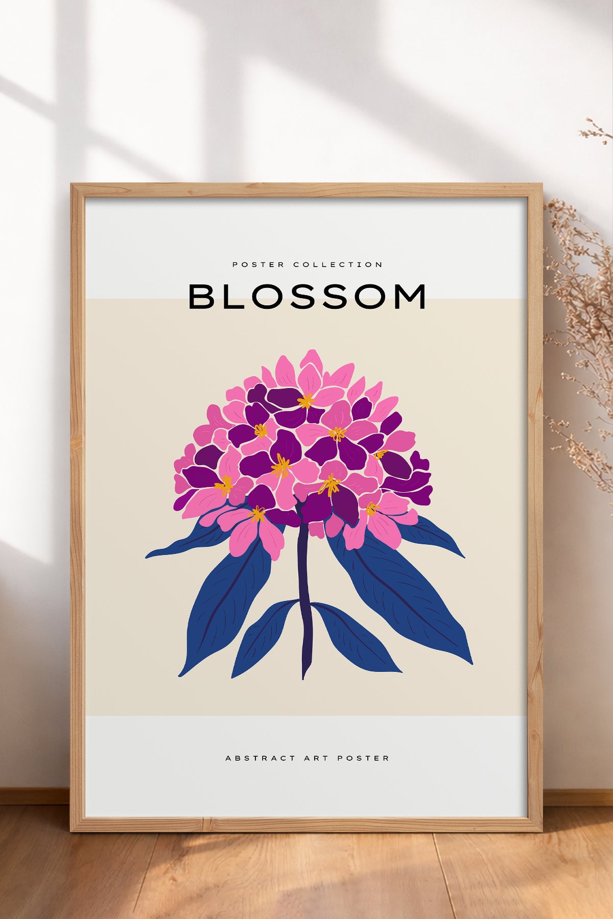 HOMEPACK Ahşap Çerçeveli Tablo Çerçeveli Poster Sanatsal Modern Duvar Dekoru BLOSSOM-04