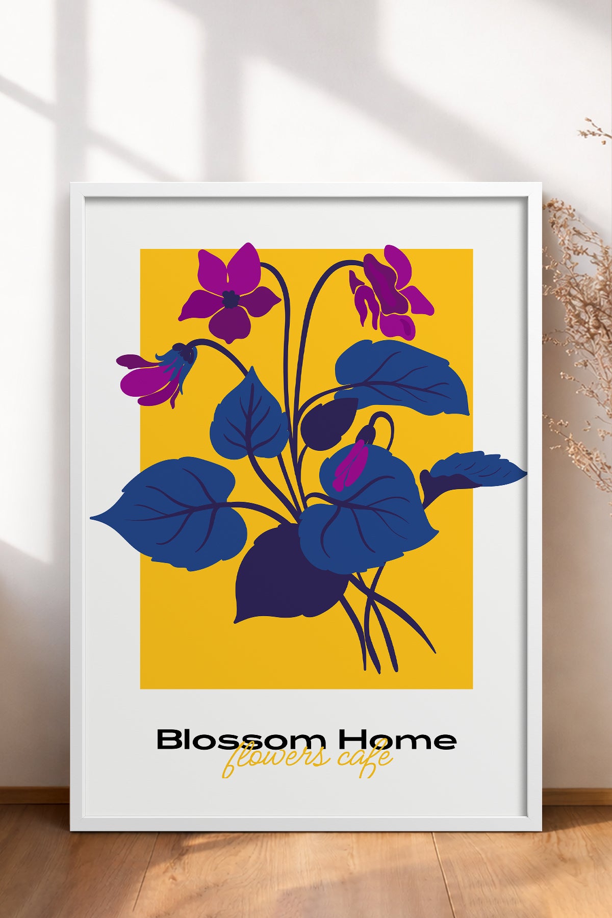 HOMEPACK Ahşap Çerçeveli Tablo Çerçeveli Poster Sanatsal Modern Duvar Dekoru BLOSSOM-05