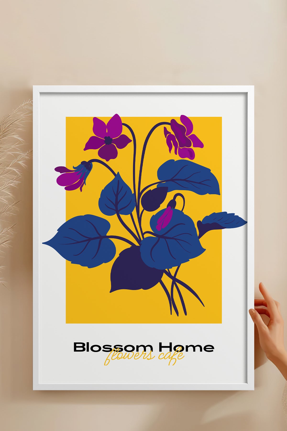 HOMEPACK Ahşap Çerçeveli Tablo Çerçeveli Poster Sanatsal Modern Duvar Dekoru BLOSSOM-05