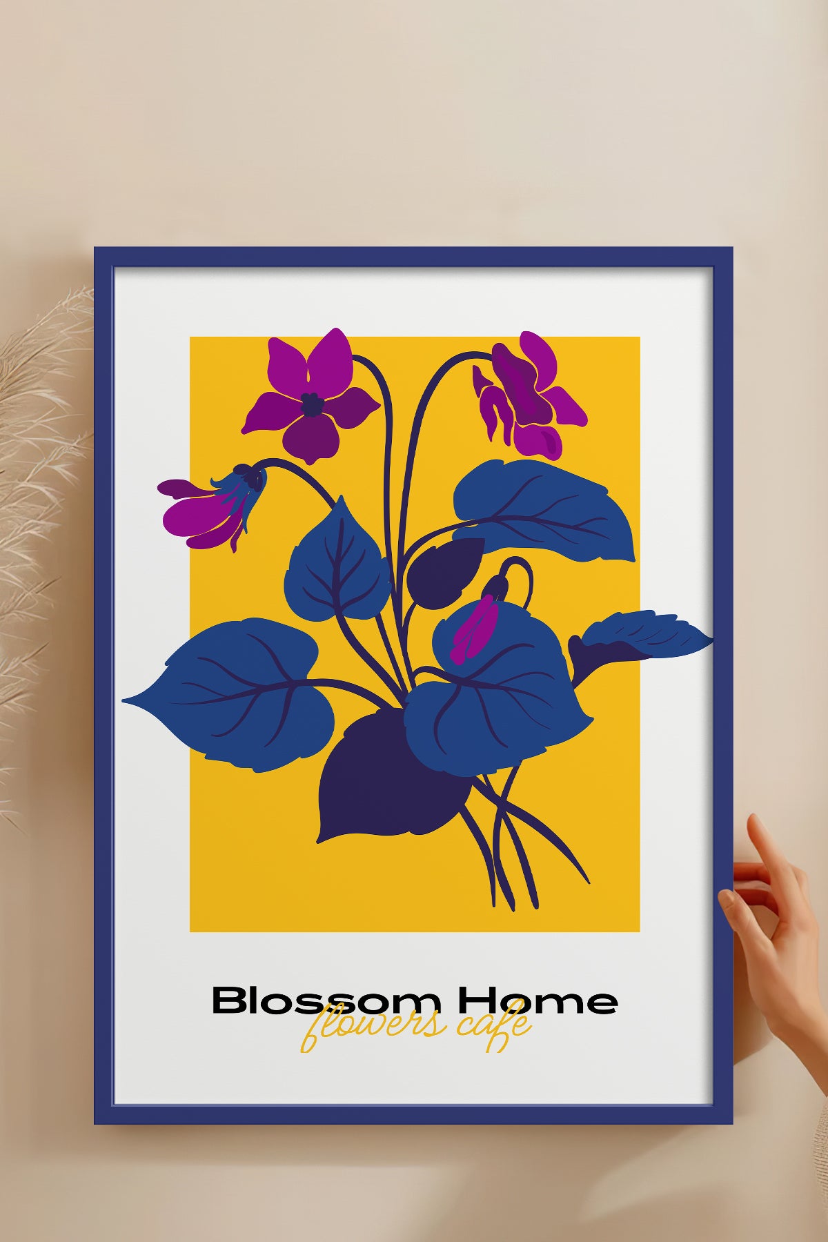 HOMEPACK Ahşap Çerçeveli Tablo Çerçeveli Poster Sanatsal Modern Duvar Dekoru BLOSSOM-05