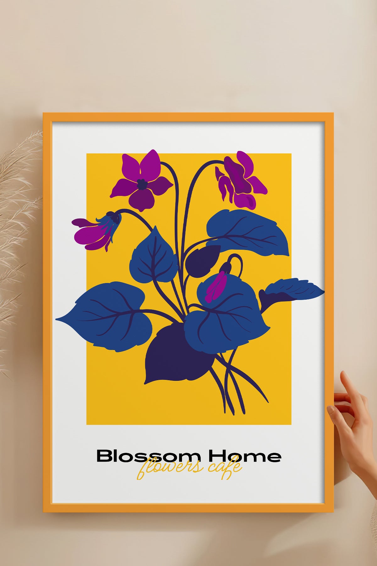 HOMEPACK Ahşap Çerçeveli Tablo Çerçeveli Poster Sanatsal Modern Duvar Dekoru BLOSSOM-05