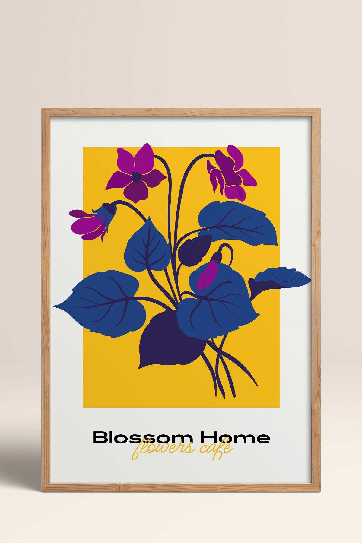 HOMEPACK Ahşap Çerçeveli Tablo Çerçeveli Poster Sanatsal Modern Duvar Dekoru BLOSSOM-05