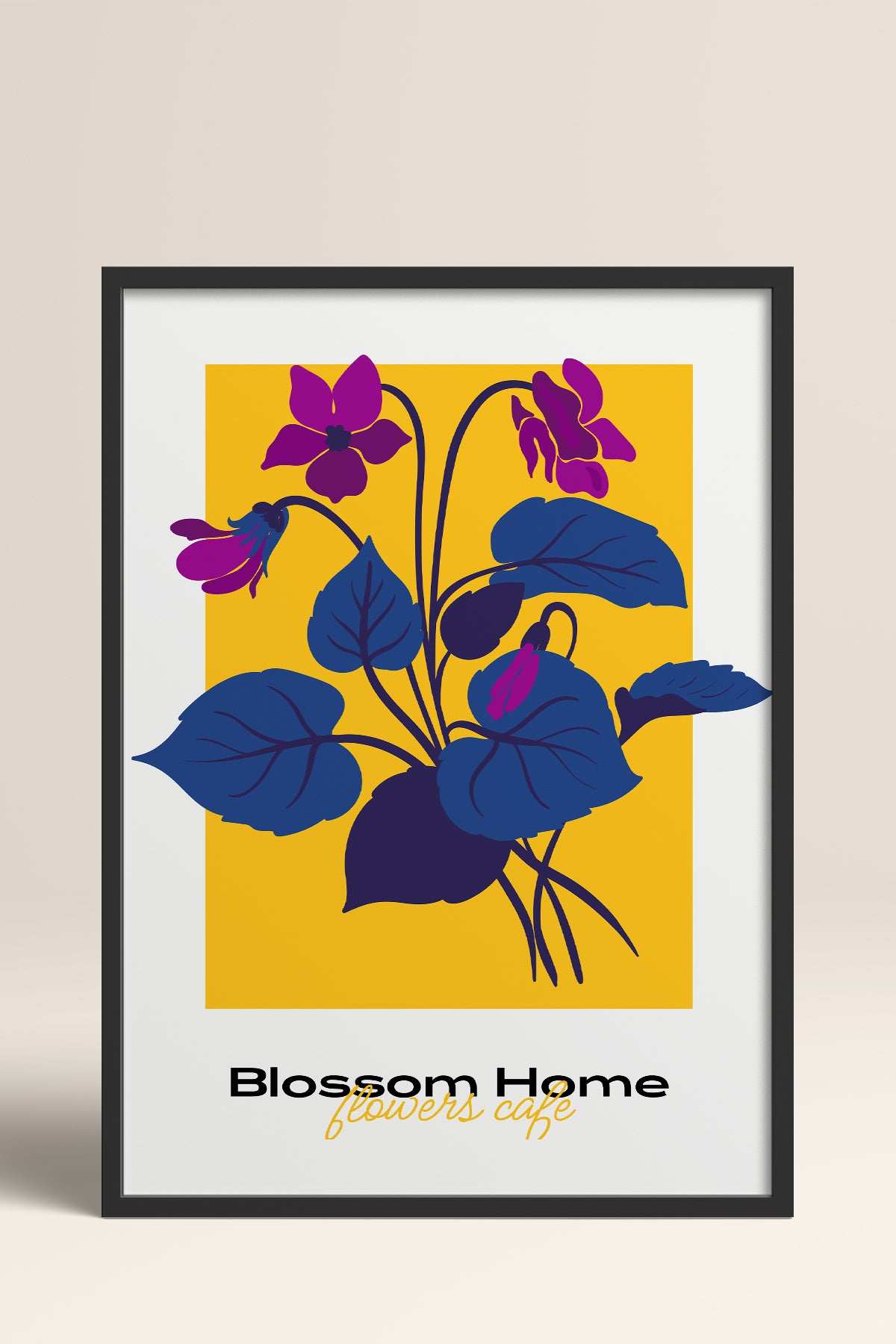 HOMEPACK Ahşap Çerçeveli Tablo Çerçeveli Poster Sanatsal Modern Duvar Dekoru BLOSSOM-05