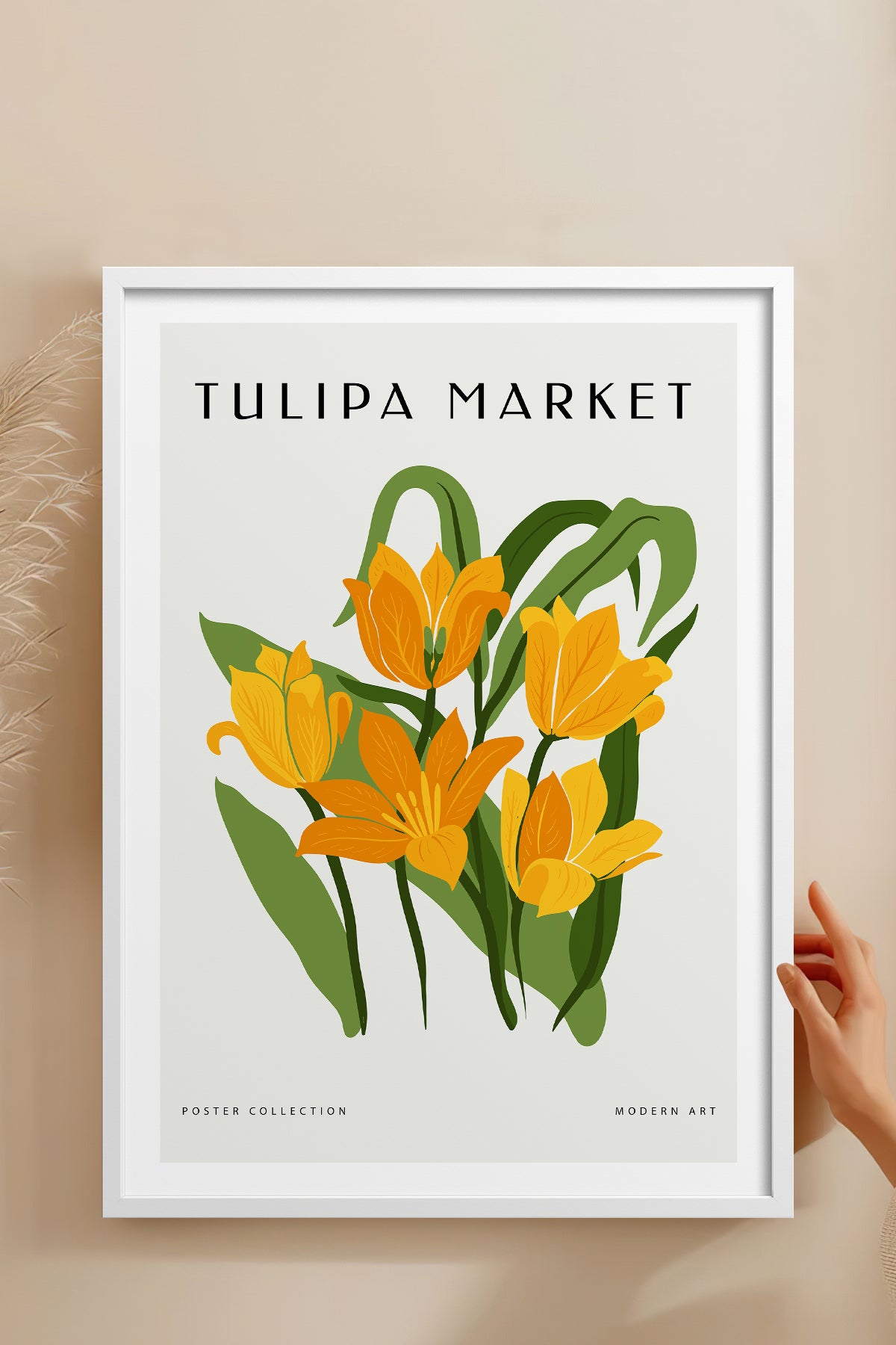 HOMEPACK Ahşap Çerçeveli Tablo Çerçeveli Poster Sanatsal Modern Duvar Dekoru BLOSSOM-06