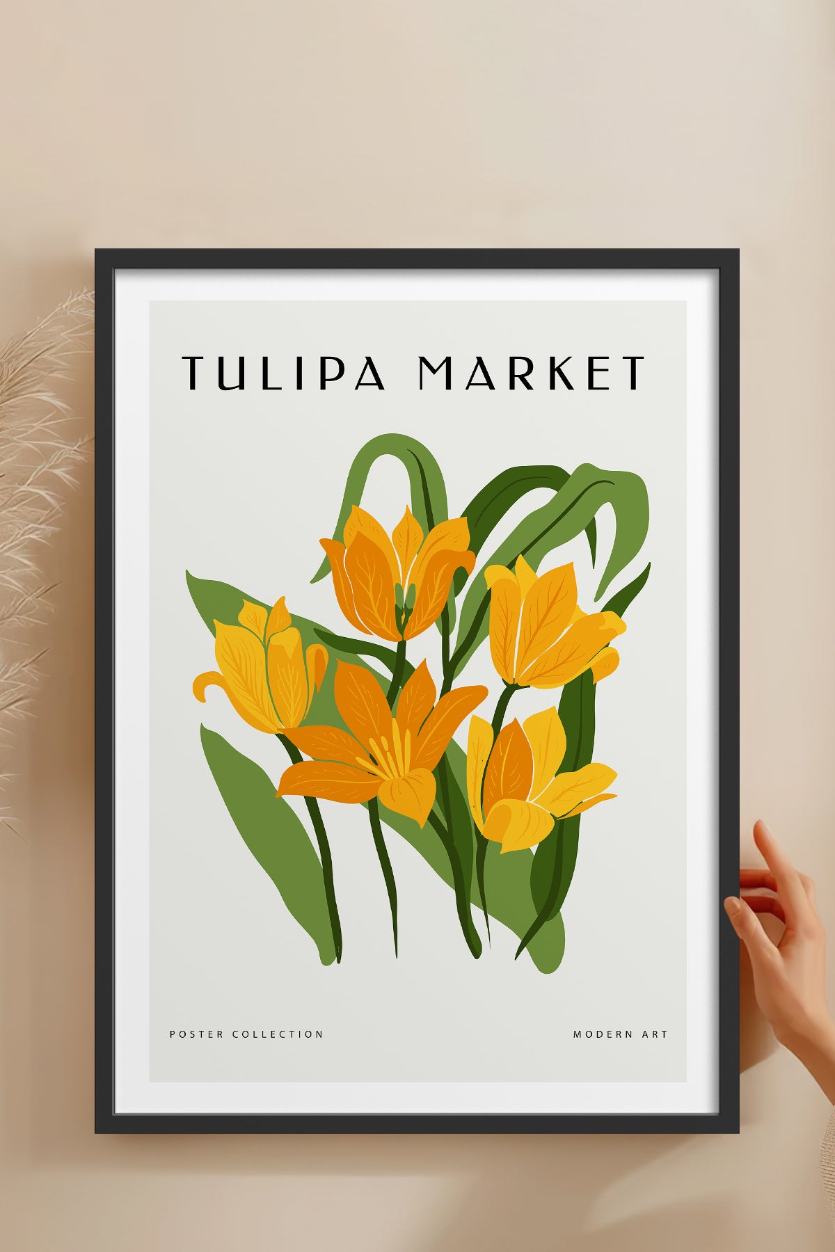 HOMEPACK Ahşap Çerçeveli Tablo Çerçeveli Poster Sanatsal Modern Duvar Dekoru BLOSSOM-06