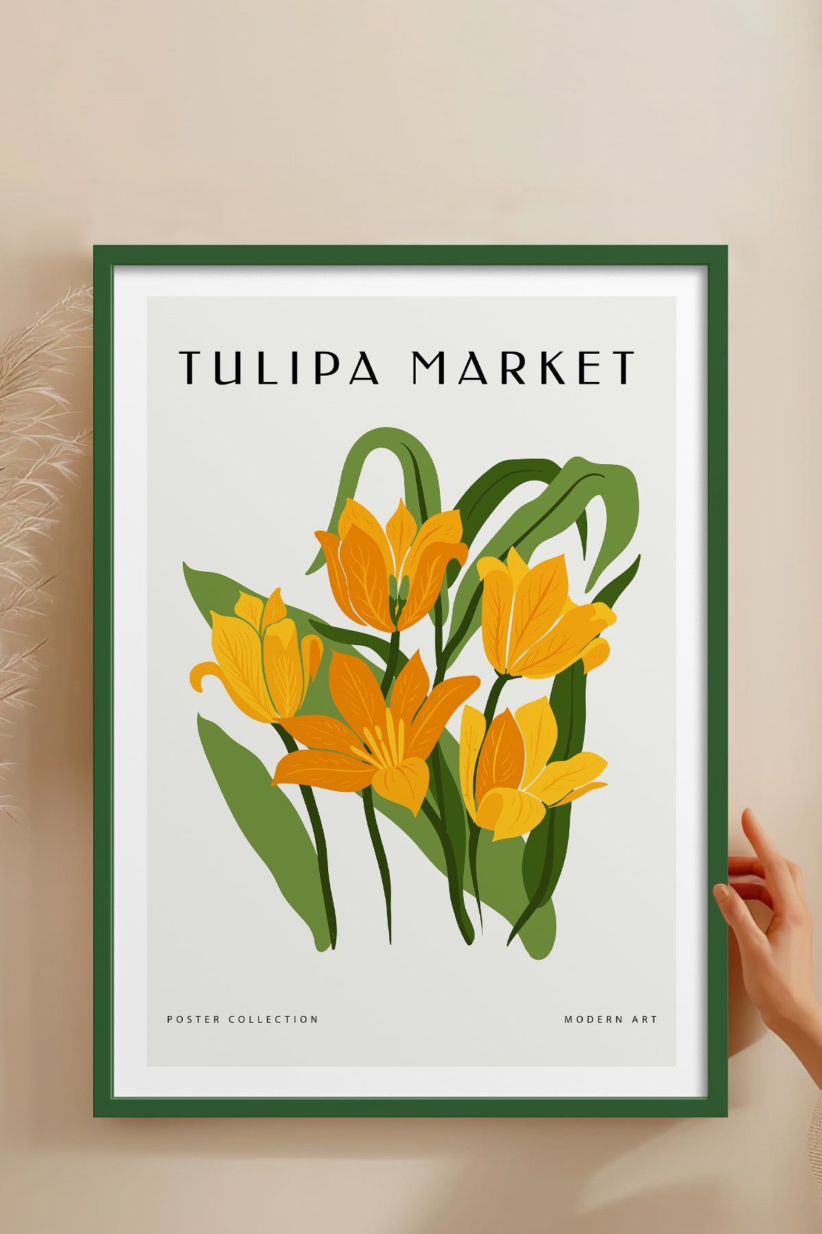 HOMEPACK Ahşap Çerçeveli Tablo Çerçeveli Poster Sanatsal Modern Duvar Dekoru BLOSSOM-06