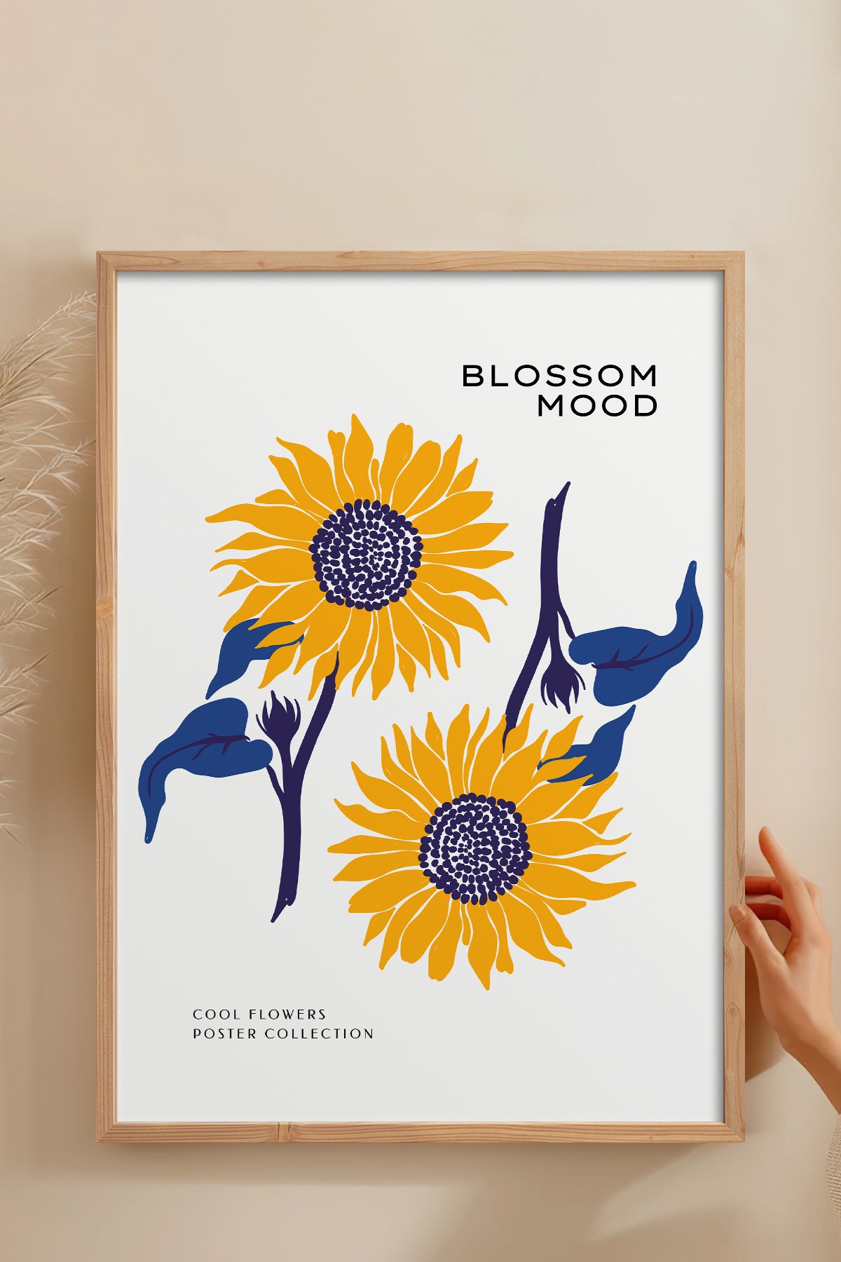 HOMEPACK Ahşap Çerçeveli Tablo Çerçeveli Poster Sanatsal Modern Duvar Dekoru BLOSSOM-08