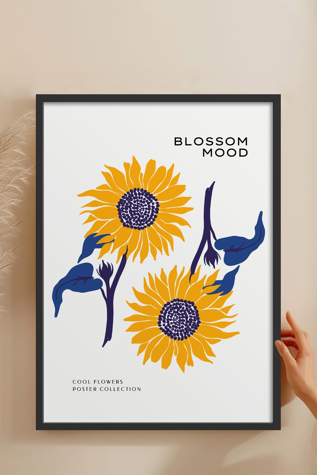 HOMEPACK Ahşap Çerçeveli Tablo Çerçeveli Poster Sanatsal Modern Duvar Dekoru BLOSSOM-08