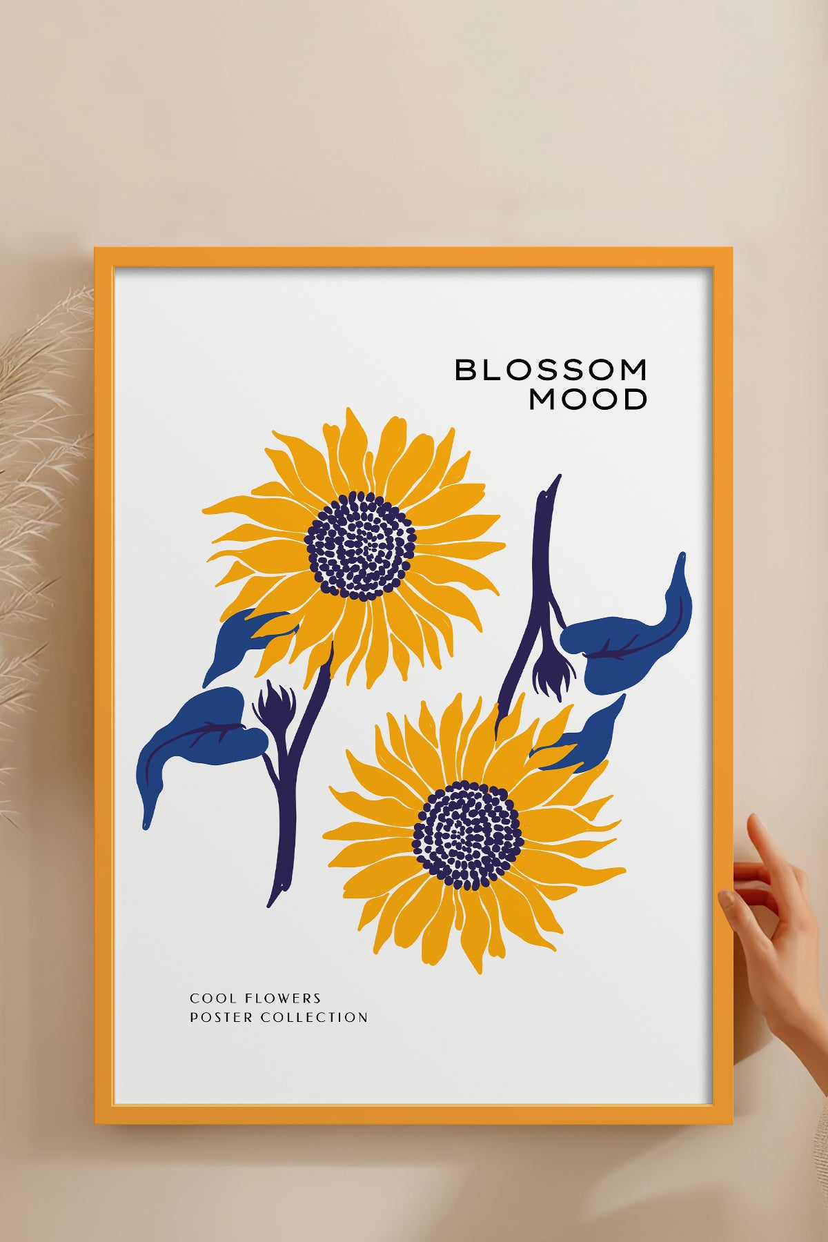 HOMEPACK Ahşap Çerçeveli Tablo Çerçeveli Poster Sanatsal Modern Duvar Dekoru BLOSSOM-08
