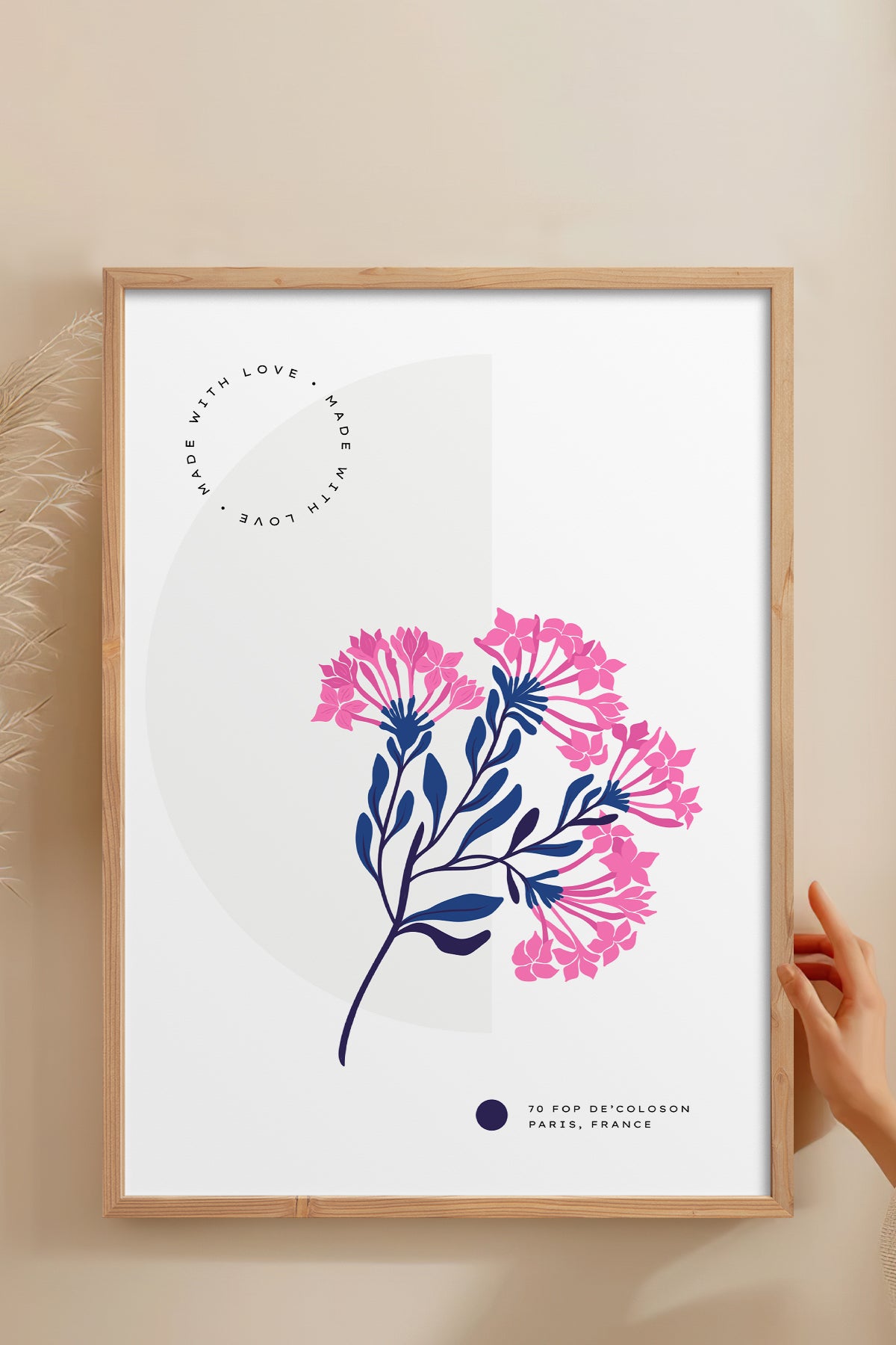 HOMEPACK Ahşap Çerçeveli Tablo Çerçeveli Poster Sanatsal Modern Duvar Dekoru BLOSSOM-09