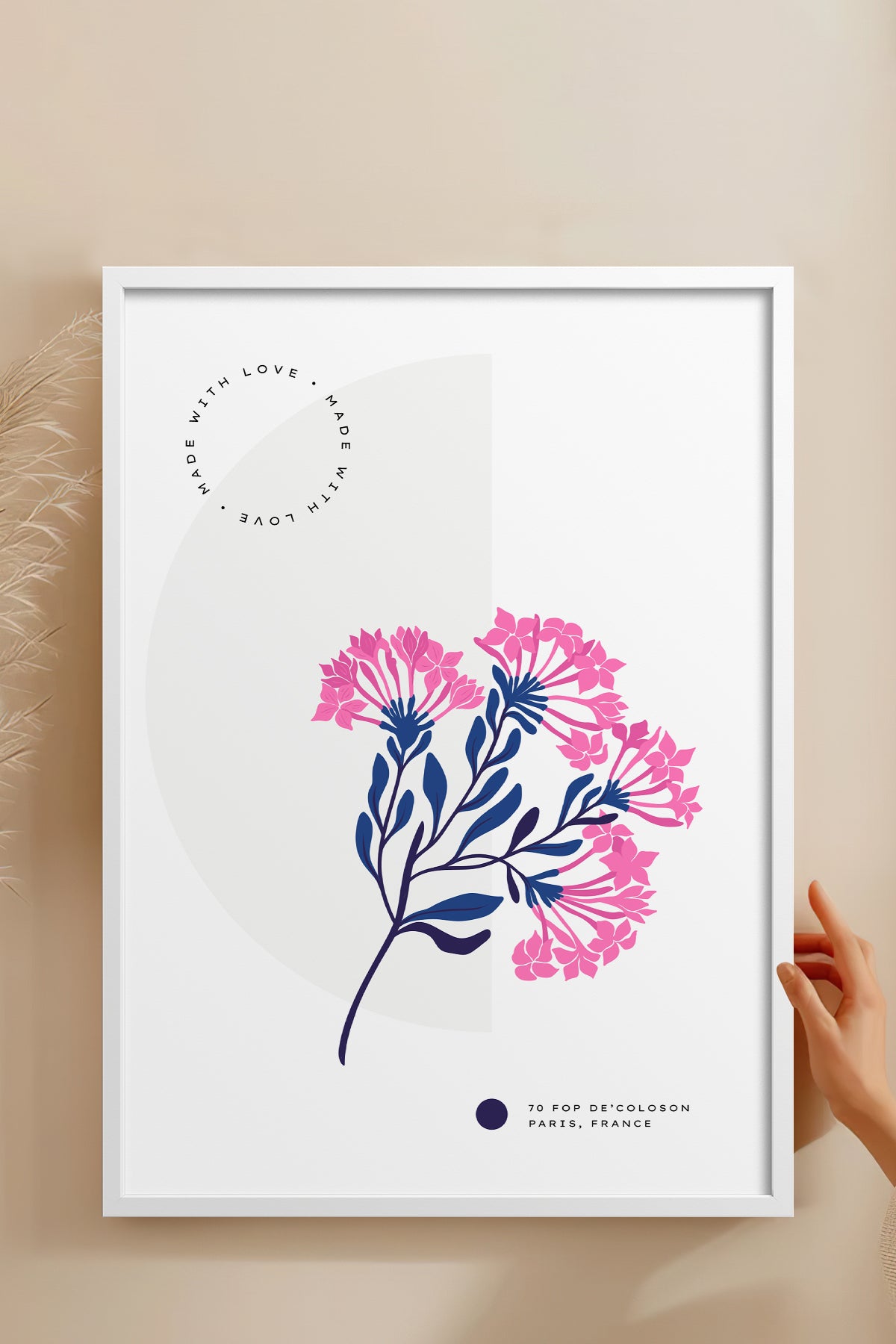 HOMEPACK Ahşap Çerçeveli Tablo Çerçeveli Poster Sanatsal Modern Duvar Dekoru BLOSSOM-09