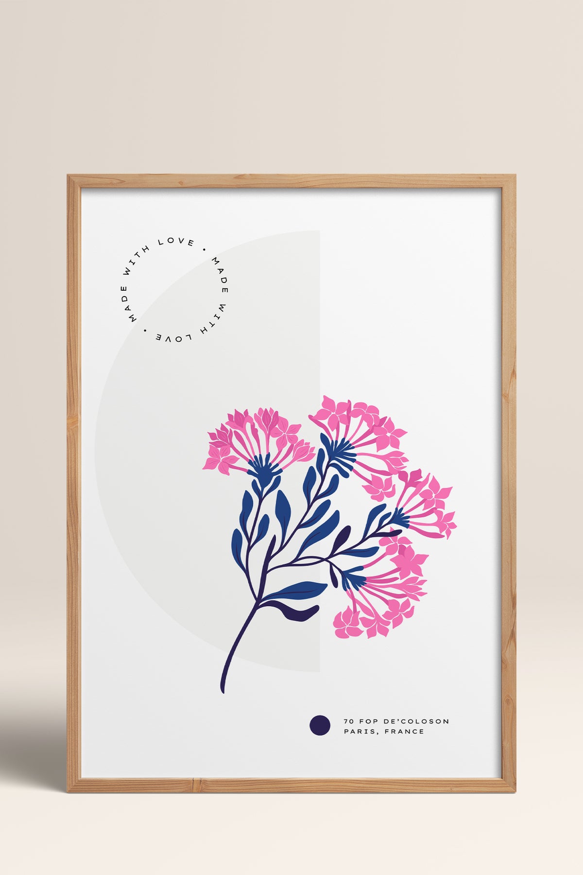 HOMEPACK Ahşap Çerçeveli Tablo Çerçeveli Poster Sanatsal Modern Duvar Dekoru BLOSSOM-09