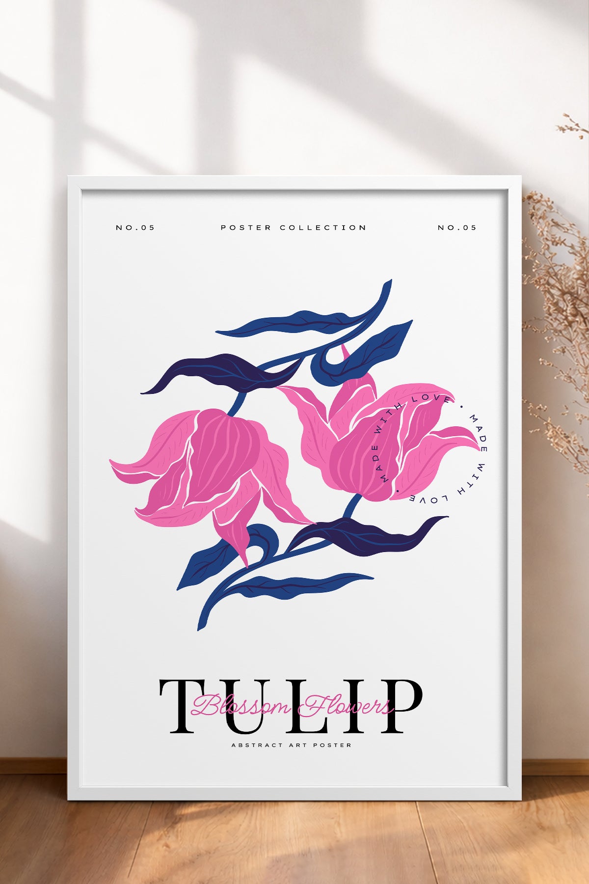 HOMEPACK Ahşap Çerçeveli Tablo Çerçeveli Poster Sanatsal Modern Duvar Dekoru BLOSSOM-18