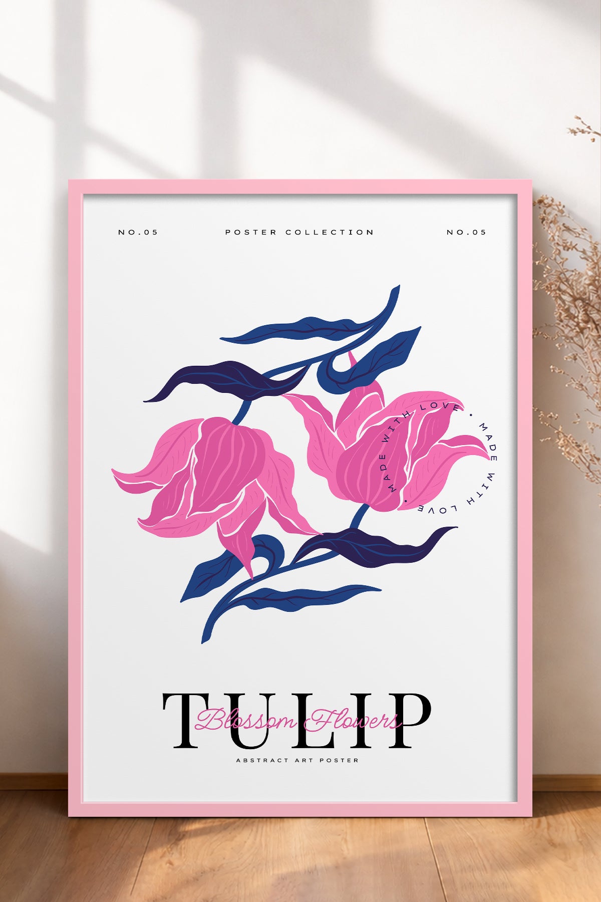 HOMEPACK Ahşap Çerçeveli Tablo Çerçeveli Poster Sanatsal Modern Duvar Dekoru BLOSSOM-18