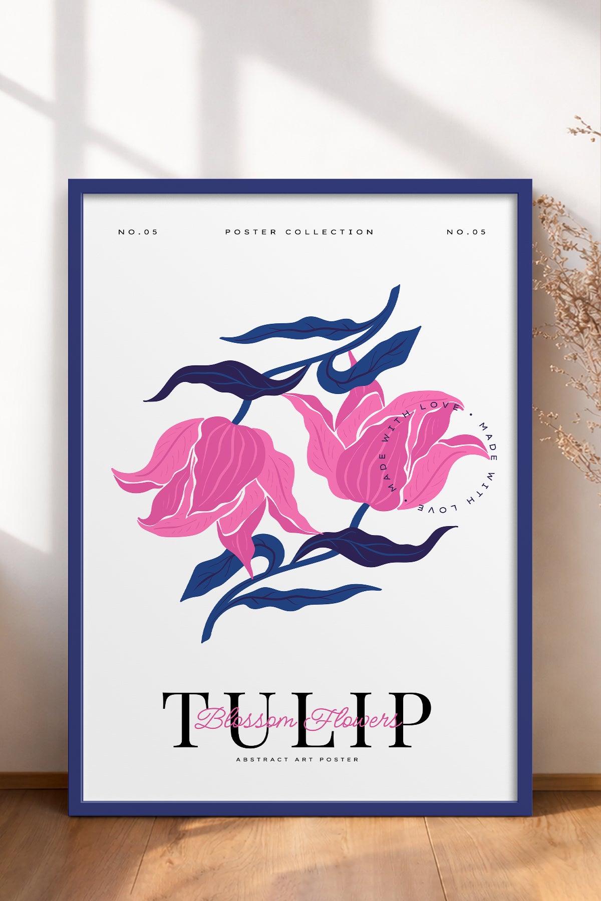 HOMEPACK Ahşap Çerçeveli Tablo Çerçeveli Poster Sanatsal Modern Duvar Dekoru BLOSSOM-18