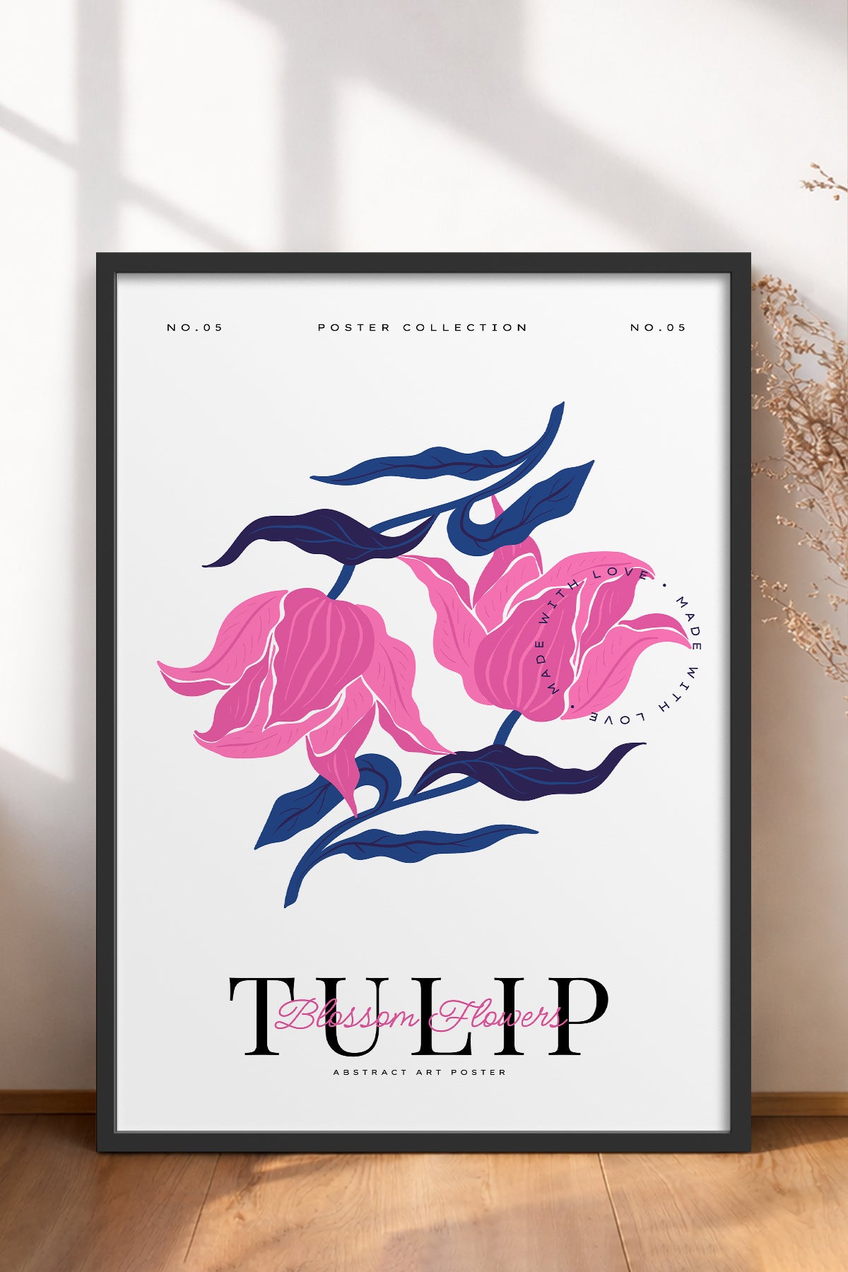 HOMEPACK Ahşap Çerçeveli Tablo Çerçeveli Poster Sanatsal Modern Duvar Dekoru BLOSSOM-18