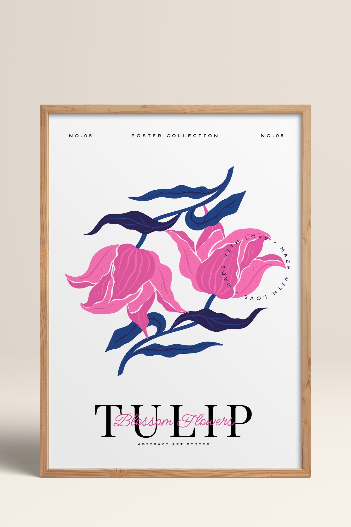 HOMEPACK Ahşap Çerçeveli Tablo Çerçeveli Poster Sanatsal Modern Duvar Dekoru BLOSSOM-18