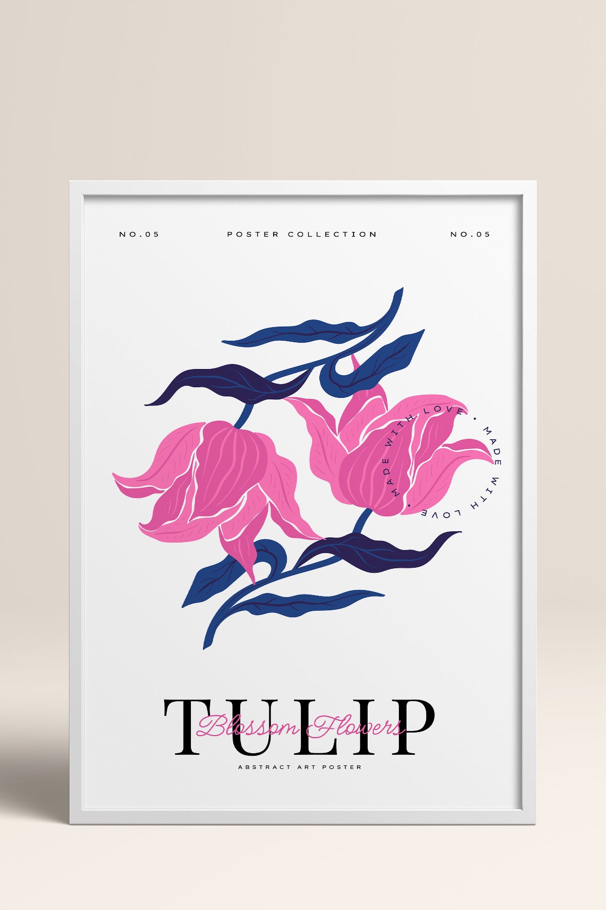 HOMEPACK Ahşap Çerçeveli Tablo Çerçeveli Poster Sanatsal Modern Duvar Dekoru BLOSSOM-18