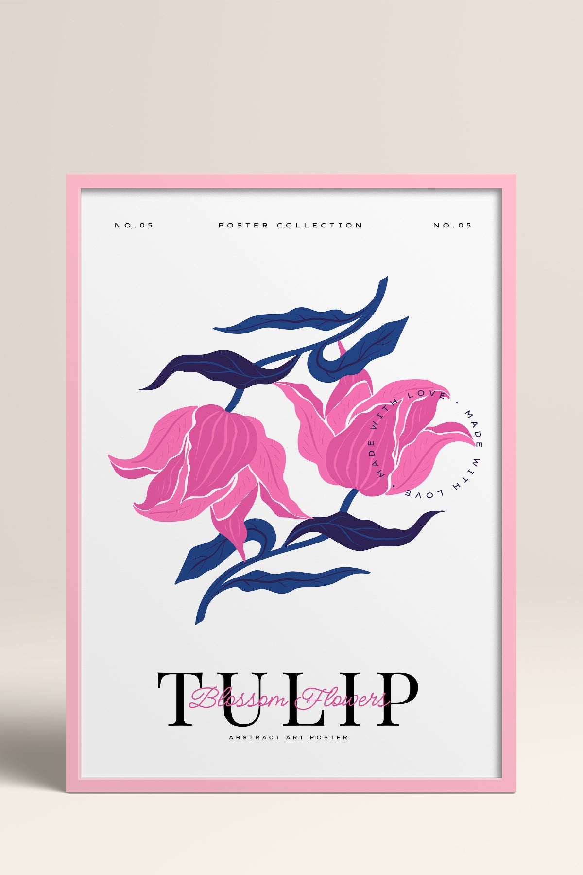 HOMEPACK Ahşap Çerçeveli Tablo Çerçeveli Poster Sanatsal Modern Duvar Dekoru BLOSSOM-18
