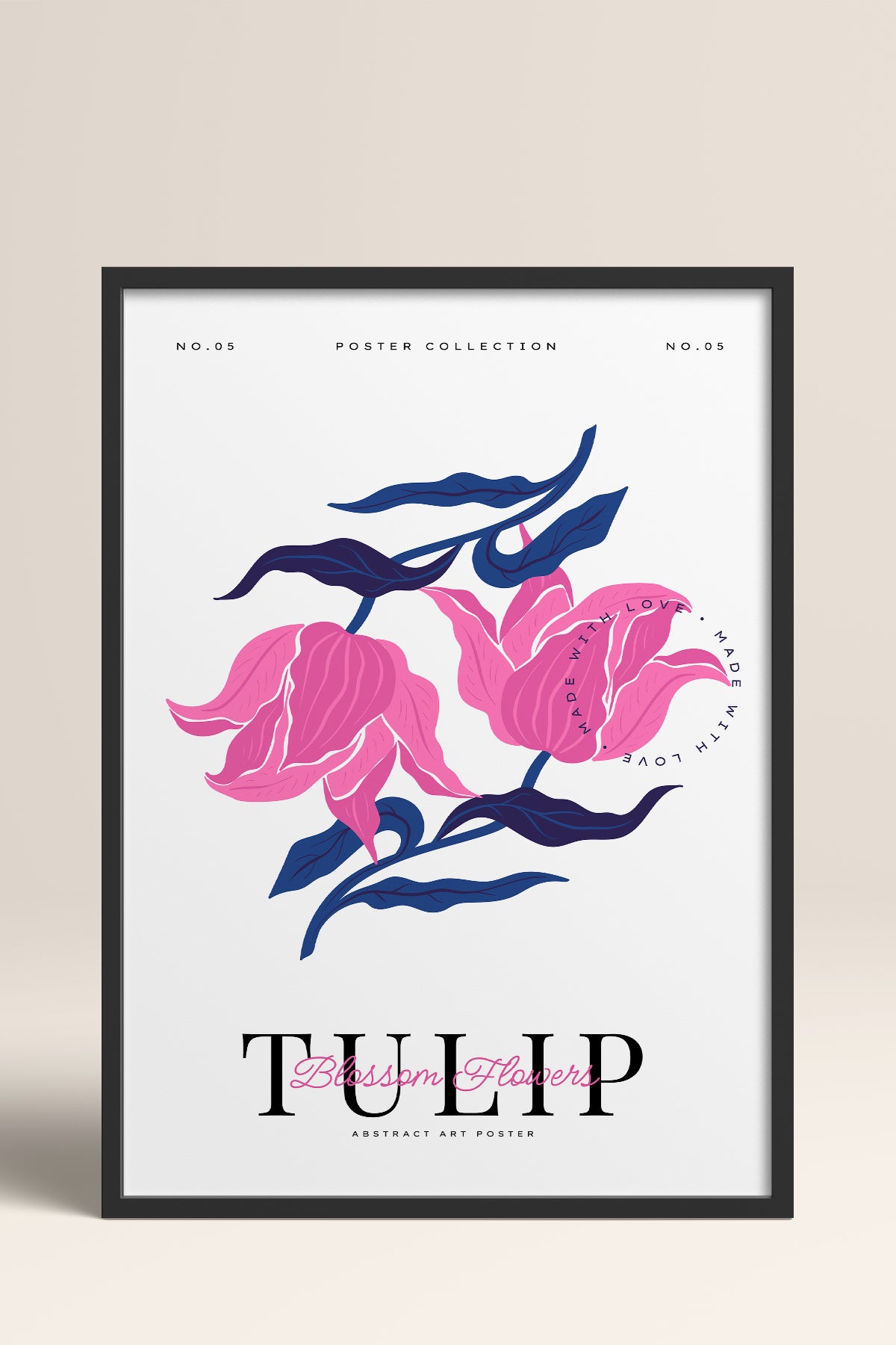 HOMEPACK Ahşap Çerçeveli Tablo Çerçeveli Poster Sanatsal Modern Duvar Dekoru BLOSSOM-18