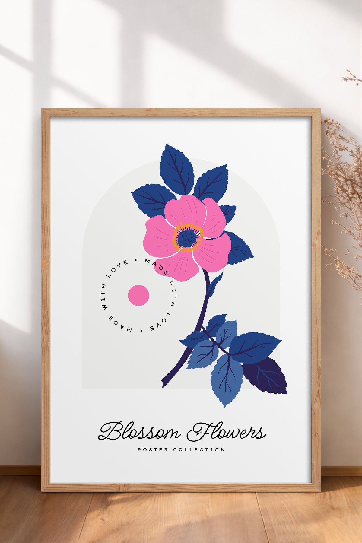 HOMEPACK Ahşap Çerçeveli Tablo Çerçeveli Poster Sanatsal Modern Duvar Dekoru BLOSSOM-19