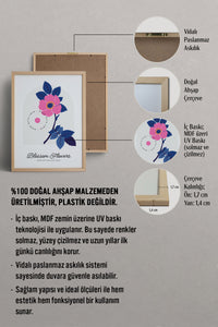 HOMEPACK Ahşap Çerçeveli Tablo Çerçeveli Poster Sanatsal Modern Duvar Dekoru BLOSSOM-19
