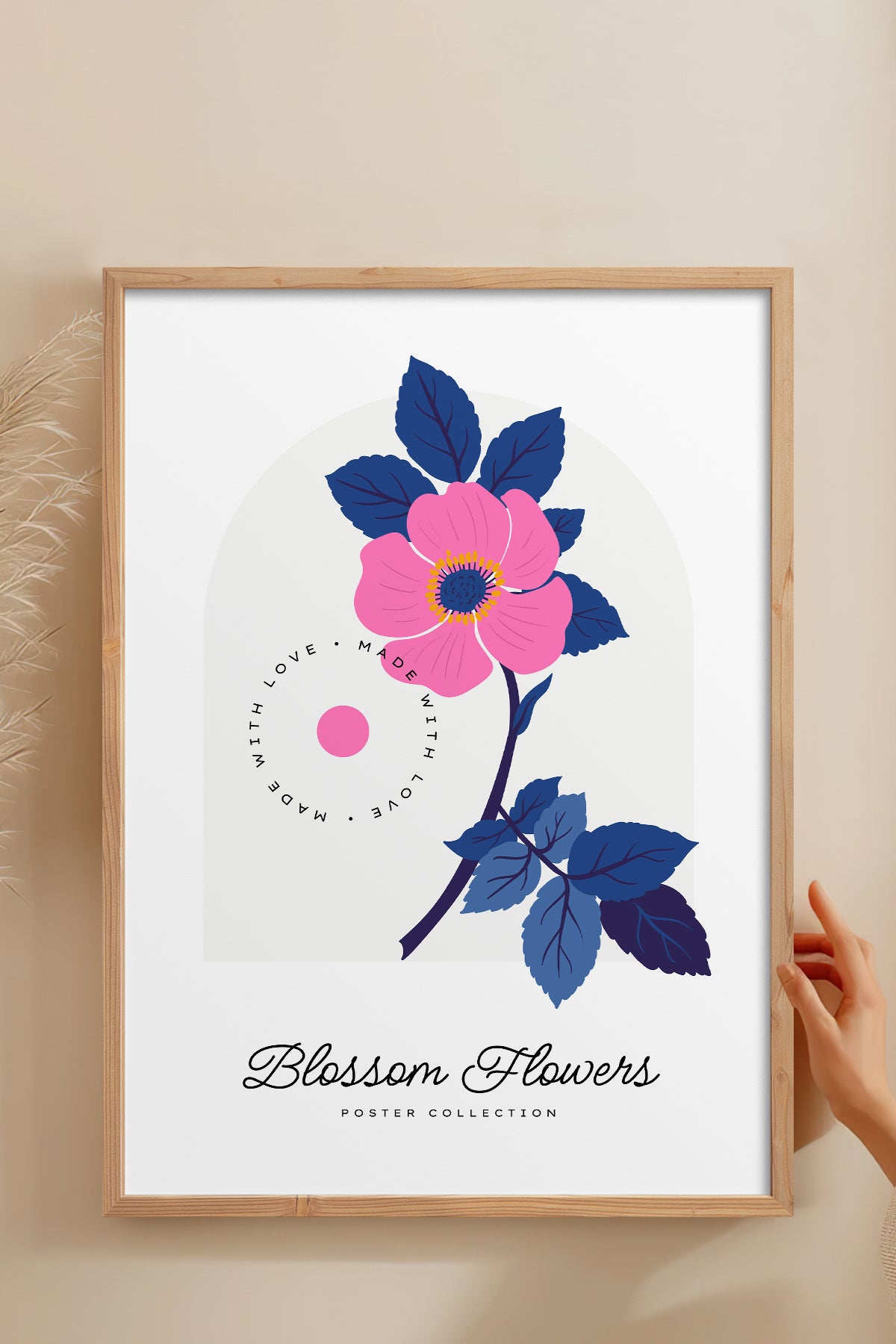 HOMEPACK Ahşap Çerçeveli Tablo Çerçeveli Poster Sanatsal Modern Duvar Dekoru BLOSSOM-19